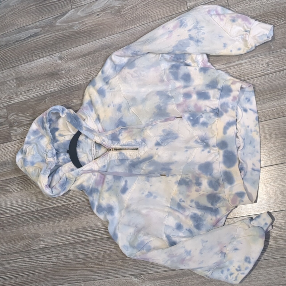 Young Fabulous & Broke Tie Dye Half Zip Oversized Hoodie Small